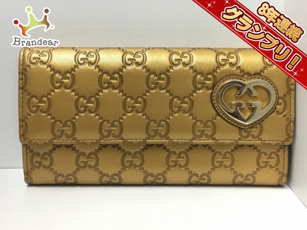 グッチ GUCCI 財布 長財布 レザー ゴールド 251861 ラブリー 