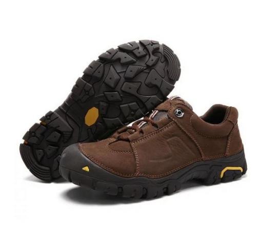 メンズ アウトドア 上質 牛革 滑り止めの 登山靴 DS511 ブラウン 25.5cm　