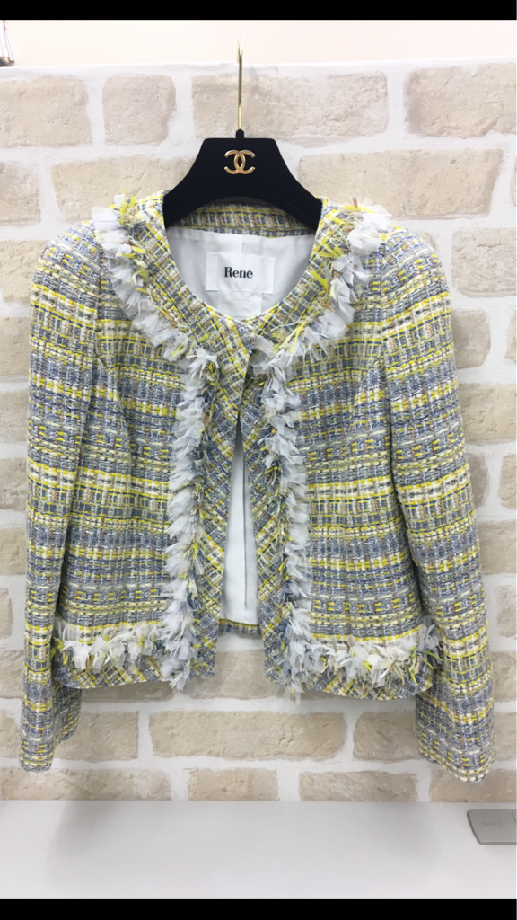 ルネ) 中古・古着通販Rene ノーカラーファンシーツイードジャケット 