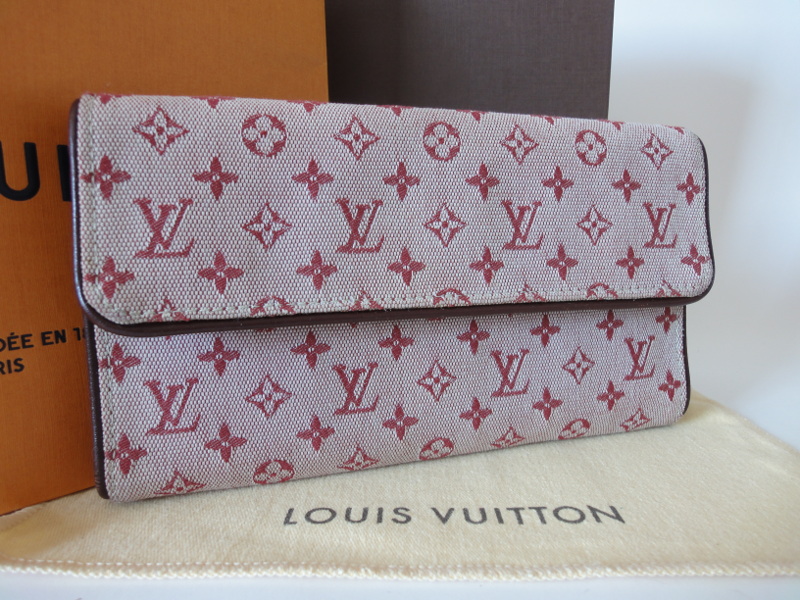 超美品☆ヴィトン モノグラムミニ【インターショナル】長財布☆オシャレ/チェリーカラー☆本物☆1円～