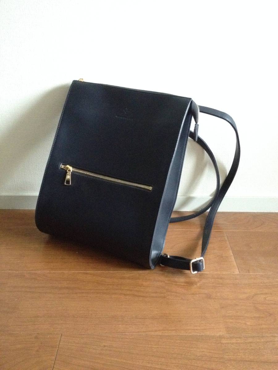 新品 未使用 アークリュック MACARONIC STYLE ネイビー 合成革皮 キレイめ 大人 A4収納