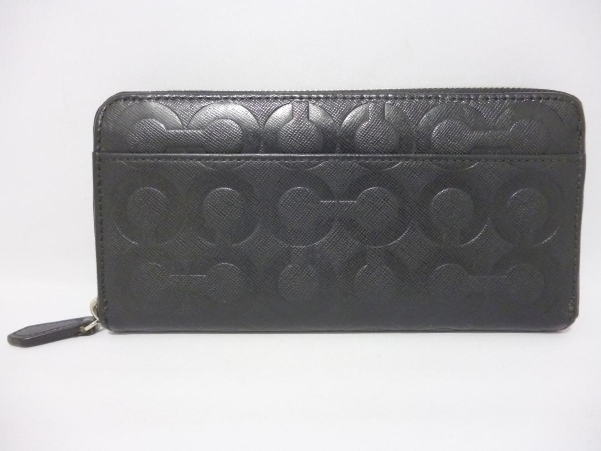 長財布 コーチ COACH ラウンドファスナー シグネチャー エンボス COACH 