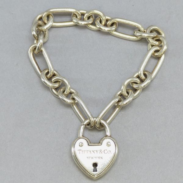 ティファニー★ブレスレット 925シルバー ハートロック 37.8g★袋付き[5671