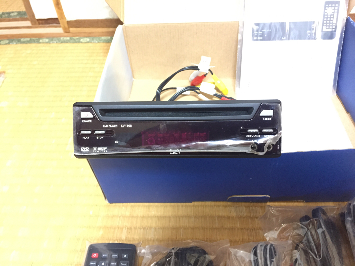 新品 L&V LV-108 DVD/CD/VCD MP3 1DIN 6mリモコン延長受光部 