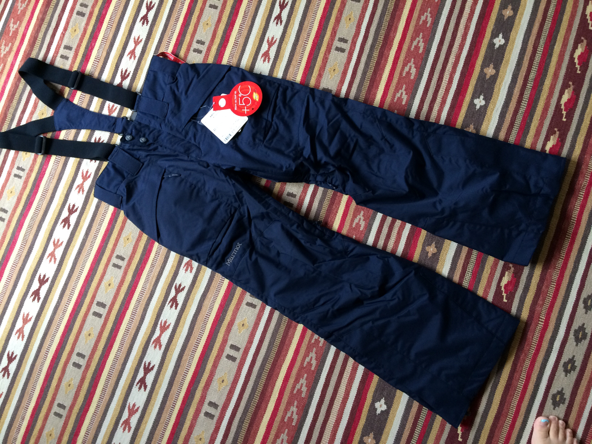 新品 マーモット Marmot スノーパンツ スキー スノボ 女性 XL 保温素材HEAT NAVI サロペット取り外し可 中綿 紺 初心者－上級 男性にも