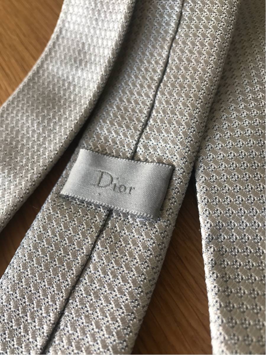 Dior ネクタイ ディオールオム HOMME Homme シルバー ナロータイ