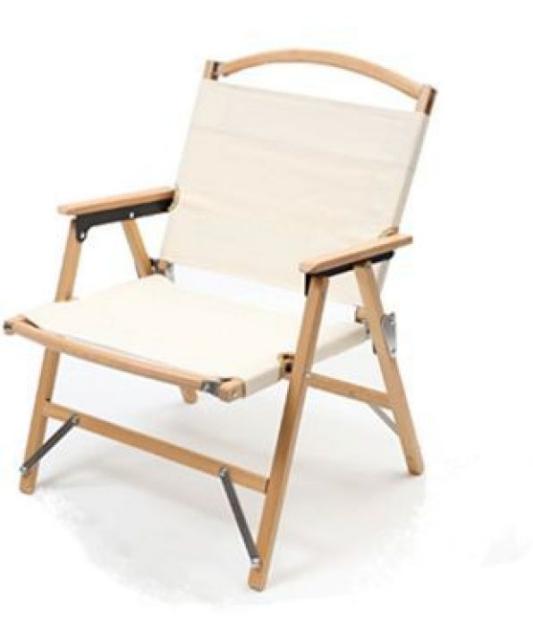 ハイランダー ウッドフレームチェア アイボリー コットン生地