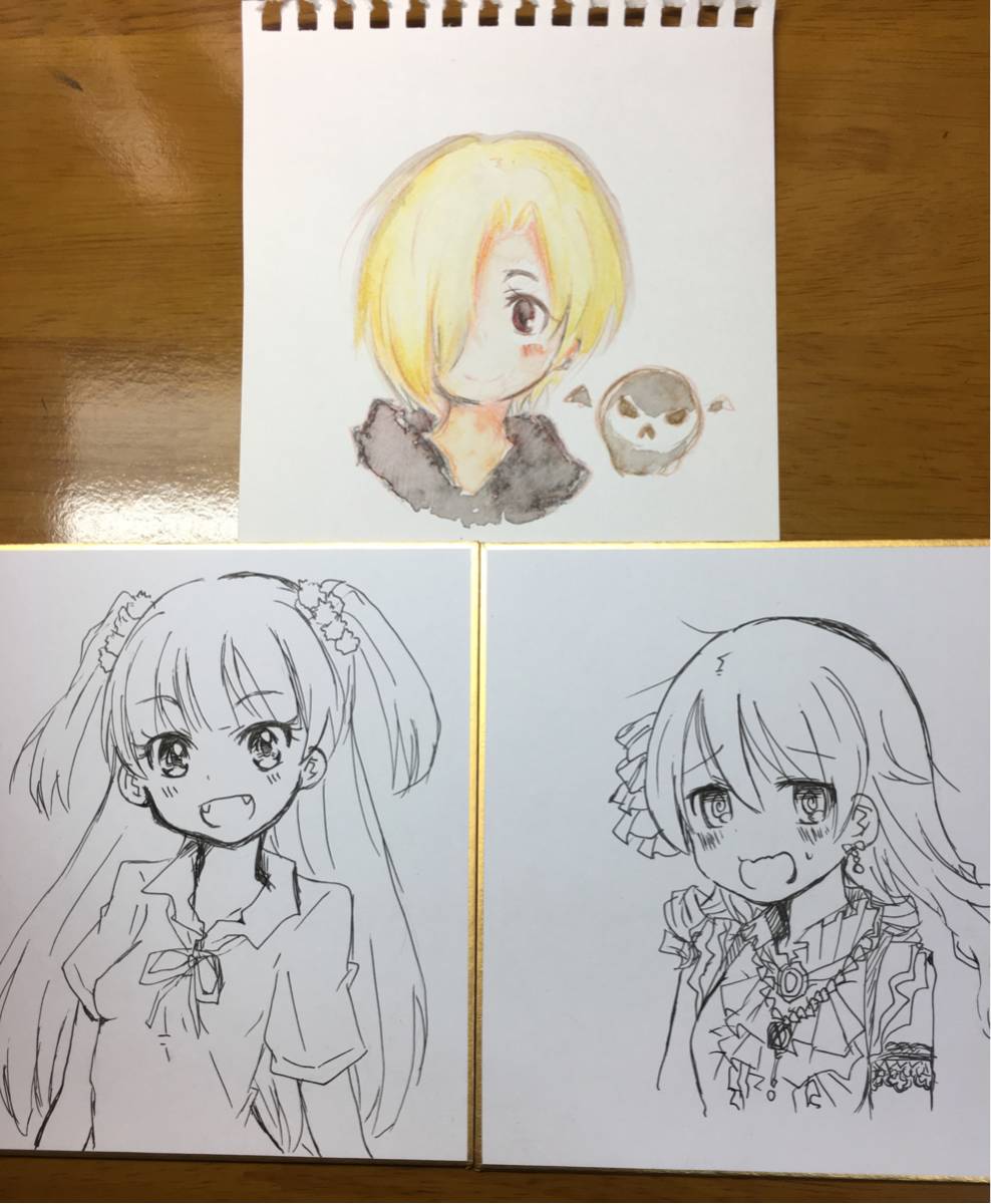 同人 手描きイラスト 城ヶ崎莉嘉 森久保乃々 白坂小梅 ミニ色紙 線画 送料140円 手描きイラスト 売買されたオークション情報 Yahooの商品情報をアーカイブ公開 オークファン Aucfan Com