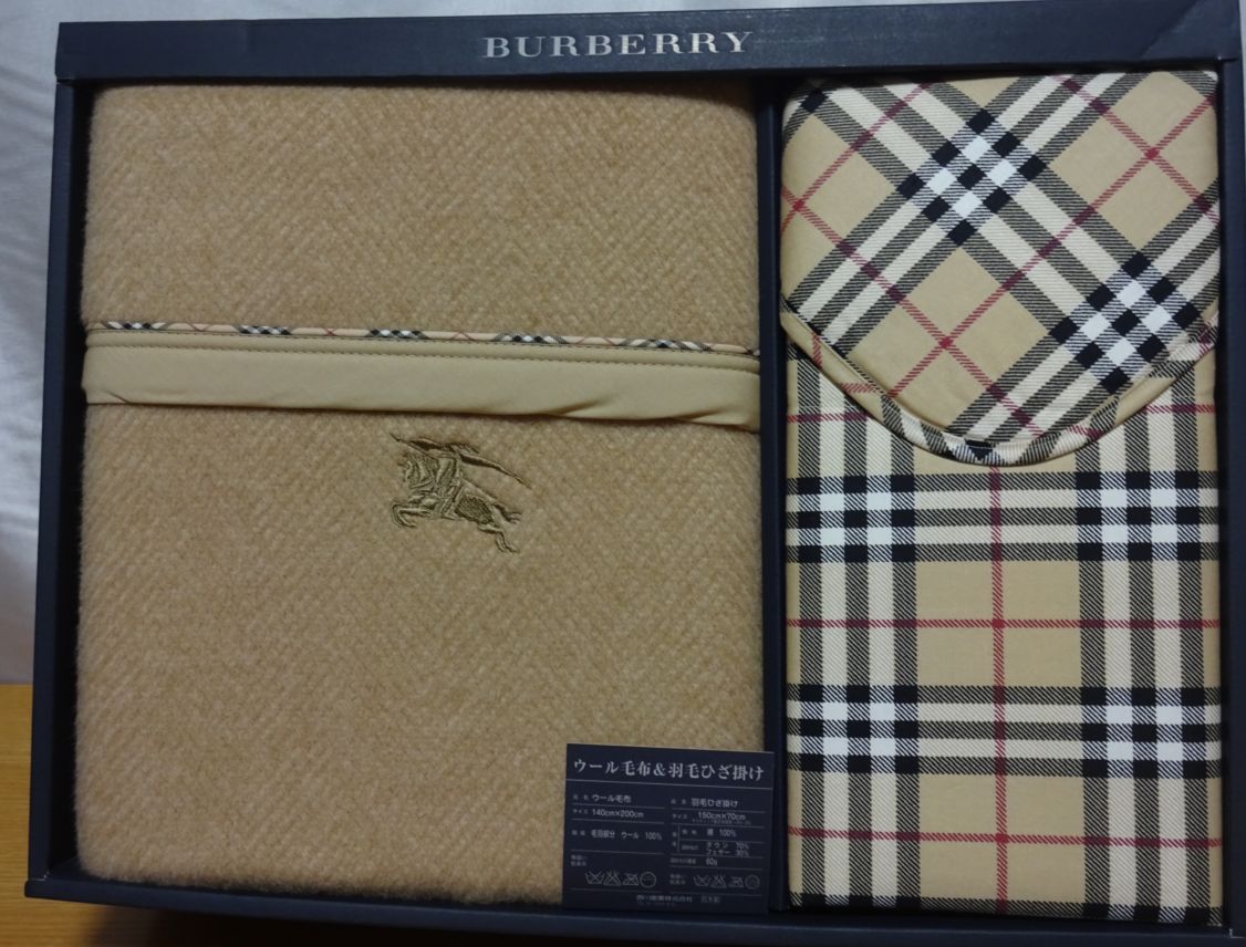Burberrys バーバリー ウール毛布&羽毛ひざ掛け 未使用 BURBERRY