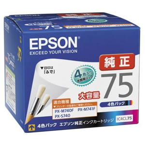 新品(純正品) EPSON 純正インクカートリッジ IC4CL75 大容量 インクジェットカートリッジ　IC4CL75　1パック（4色入）