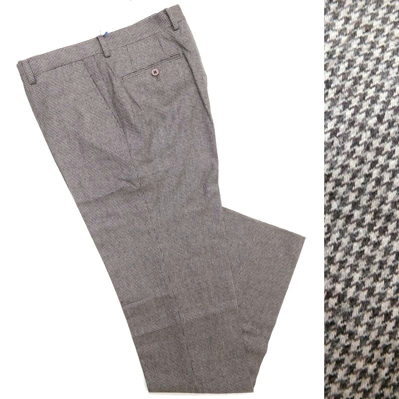 【拘りの一級品 日本製】定価2.8万 新品 FRANCO PRINZIVALLI フランコ・プリンツィバァリー 千鳥柄 ウールパンツ スラックス 50 / 102339