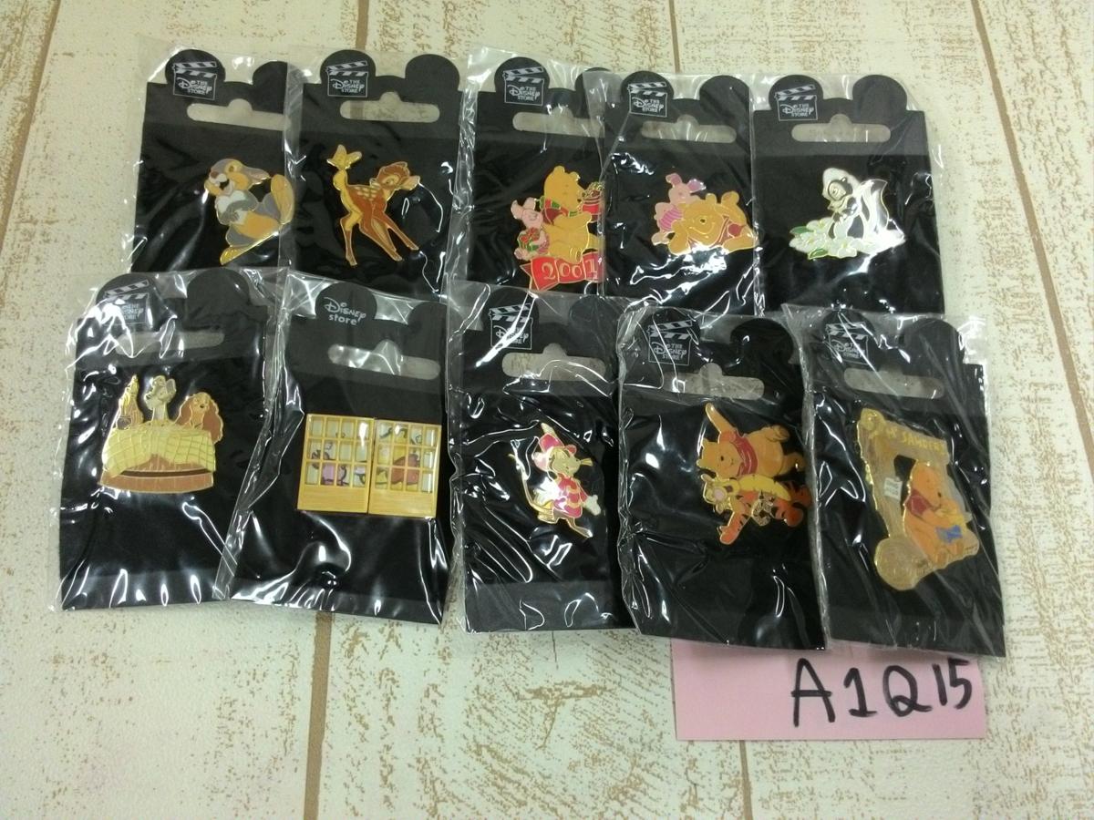 ディズニー ピンバッジ 10点/くまのプーさん バンビ わんわん物語等 A1Q15