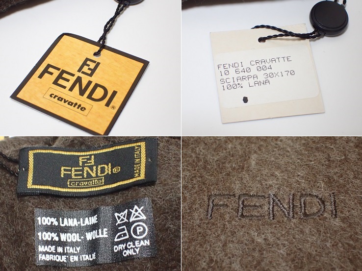 新品未使用 イタリア製 FENDI cravatte フェンディ ウール100% マフラー