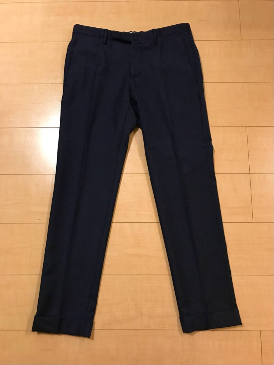 INCOTEX 秋冬 ウールスラックスネイビー 超美品 size44 インコテックス