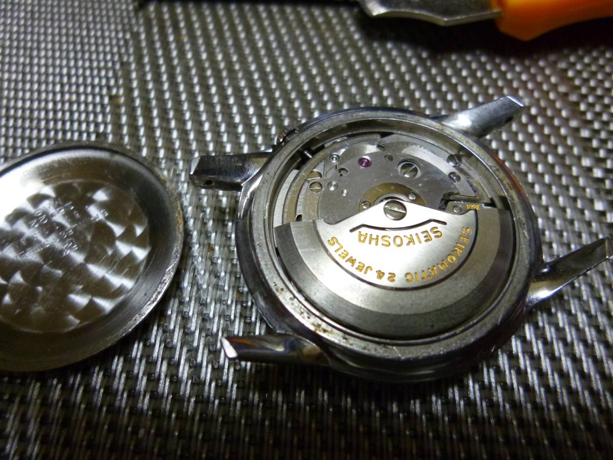 ☆動作品 SEIKOMATIC Self Dater 24石☆自動巻き腕時計☆15022E ゴールド色