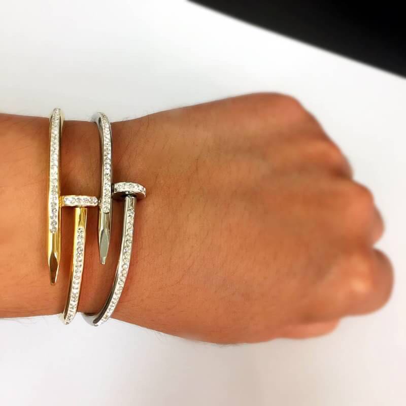 キラキラ サージカルステンレス 釘ブレスレット_2