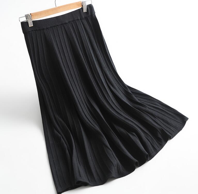 格安，低価 9-827 秋冬 ニットスカート レディース レディース ウール混 プリーツ ブラック(Mサイズ)｜売買されたオークション情報、yahooの商品情報をアーカイブ公開 - オークファン プリーツスカート