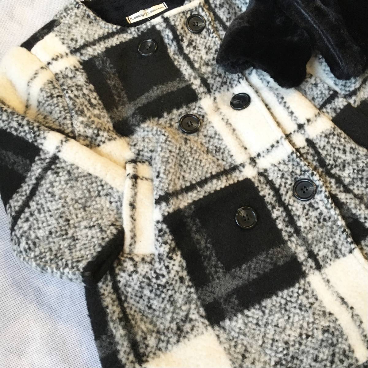 新品】韓国子供服 100㎝ チェック柄 コート Bonoチェックコート | 韓国 