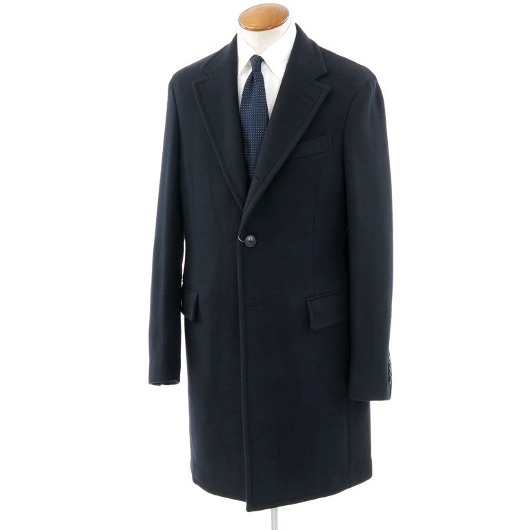 新品 ボリオリ BOGLIOLI ウール チェスターフィールドコート 48 ダークネイビー 171109PD
