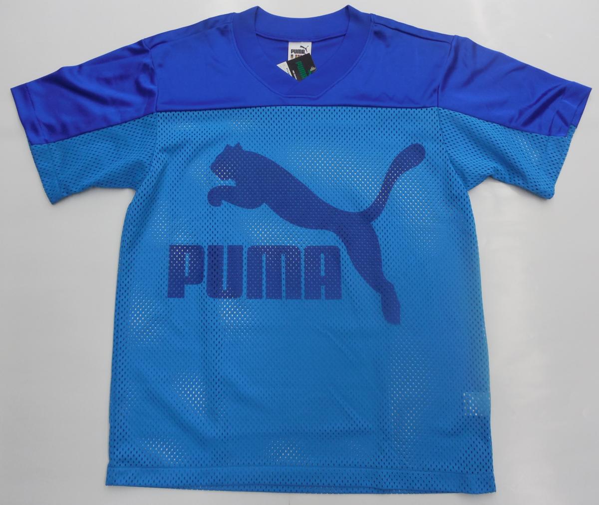 送料無料!!新品保管品◆PUMAプーマＶ首半袖ゲ－ムシャツ　ブルーＭ◆_1