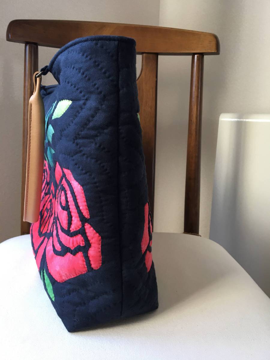 ハンドメイド・ハワイアンキルト・トートバッグ・薔薇 ハンドメイド・ハワイアンキルト・トートバッグ・薔薇