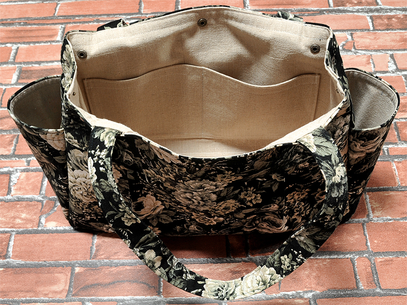 ◆[ハンドメイド]ボタニカル　ヴィンテージローズ　肩掛けトートバッグ◆