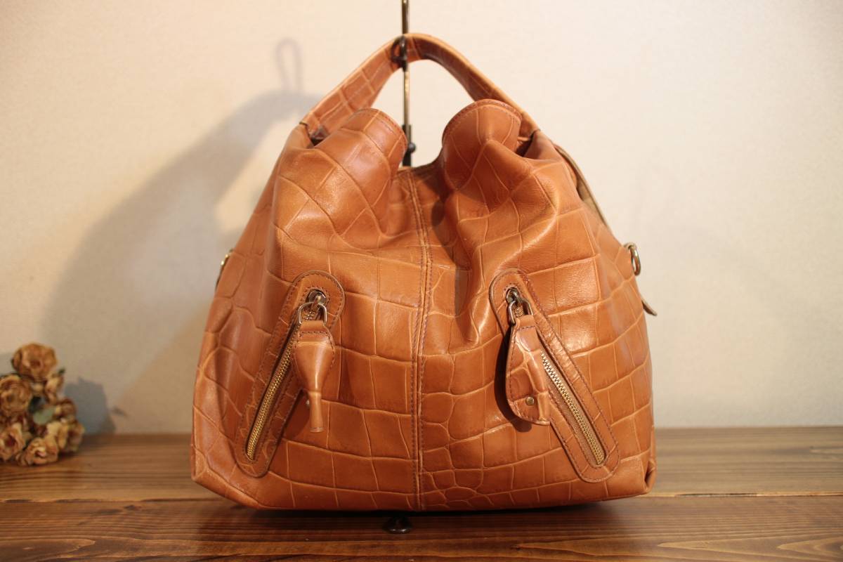 フルラ/furla 本革トートバッグ 牛型押しレザー ベージュ イタリア製 