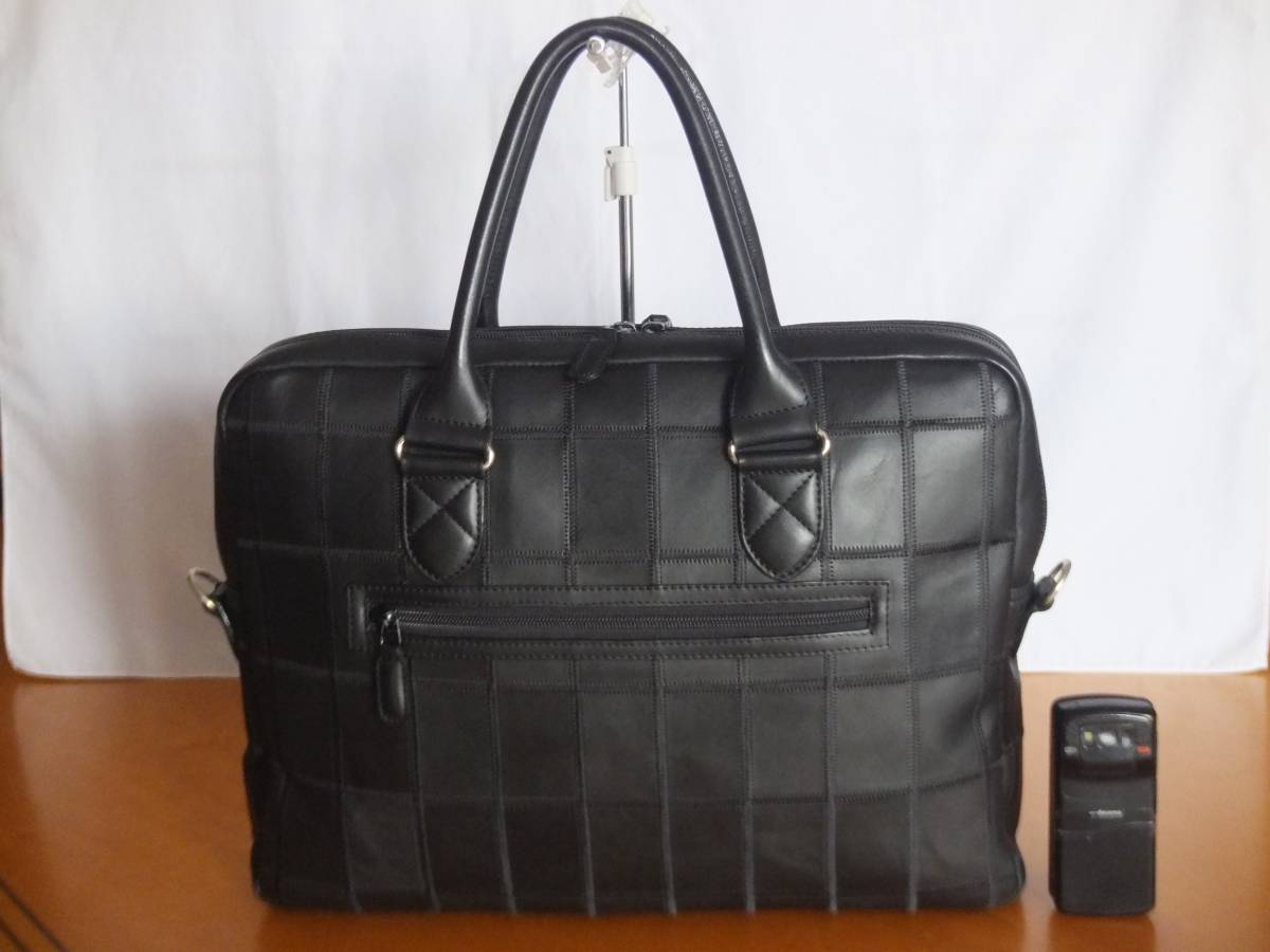 TRION トライオン 本革 レザー ブリーフケース ビジネスバッグ 鞄 革 バッグ 黒 ブラック