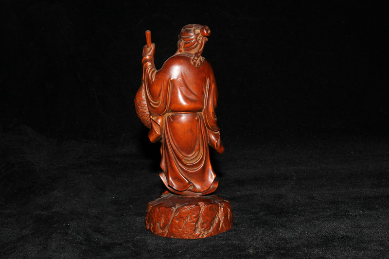 貴重古美術 貴重 柘植木手彫 漁夫 極上珍品 希少101827