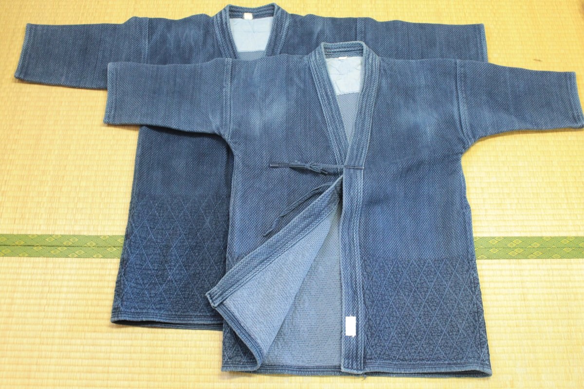 h2986◇剣道着2枚◇二重道着・味のあるお品です◇175cm前後くらい◇腰