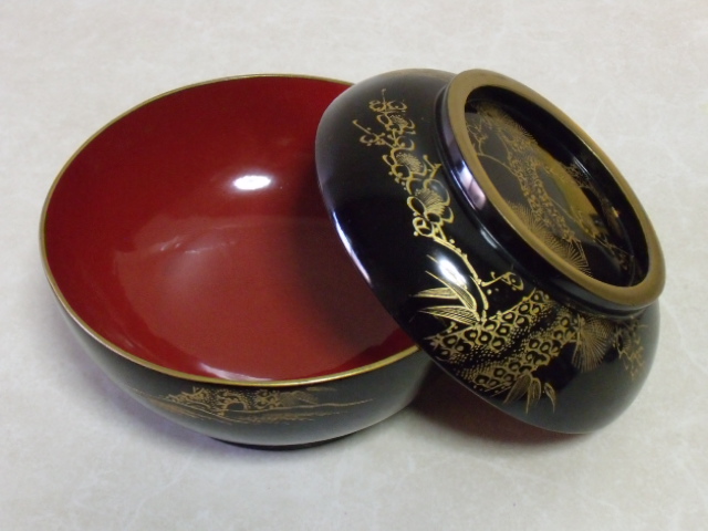 輪島塗 共箱 5客 吸物椀 木製 | 金蒔絵 蓋付椀 漆器 沈金