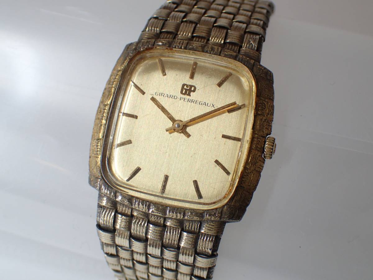 【GIRARD-PERREGAUXジラールペルゴ】手巻き/アンティーク腕時計/ブレス一体型[T]