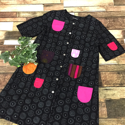 マリメッコ marimekko 半袖ワンピース 34 レディース ポケット 
