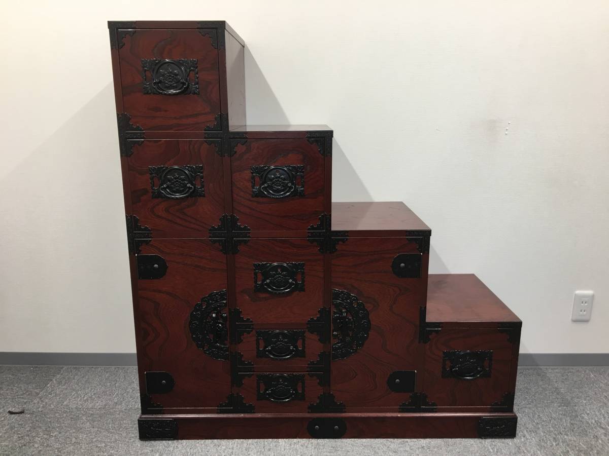 飛鳥工芸家具 (アスカコウゲイカグ) 欅箪笥 飛鳥家具 階段箪笥 欅 