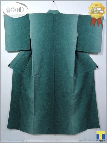 ★着物10★ 1円 逸品!! 正絹 付下げ 膨れ織 辻が花調 ぼかし縞 しつけ付 袷 身丈164cm 裄66cm ☆☆☆☆☆