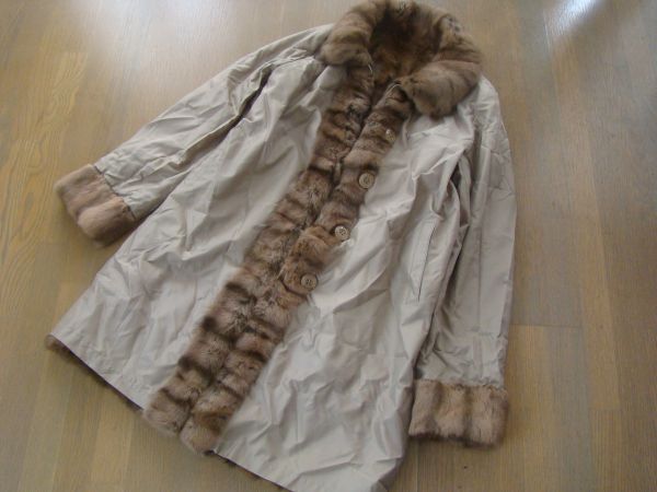 未使用品】BALMAIN バルマンリバーシブル シルクコート 毛皮 リス 美品 