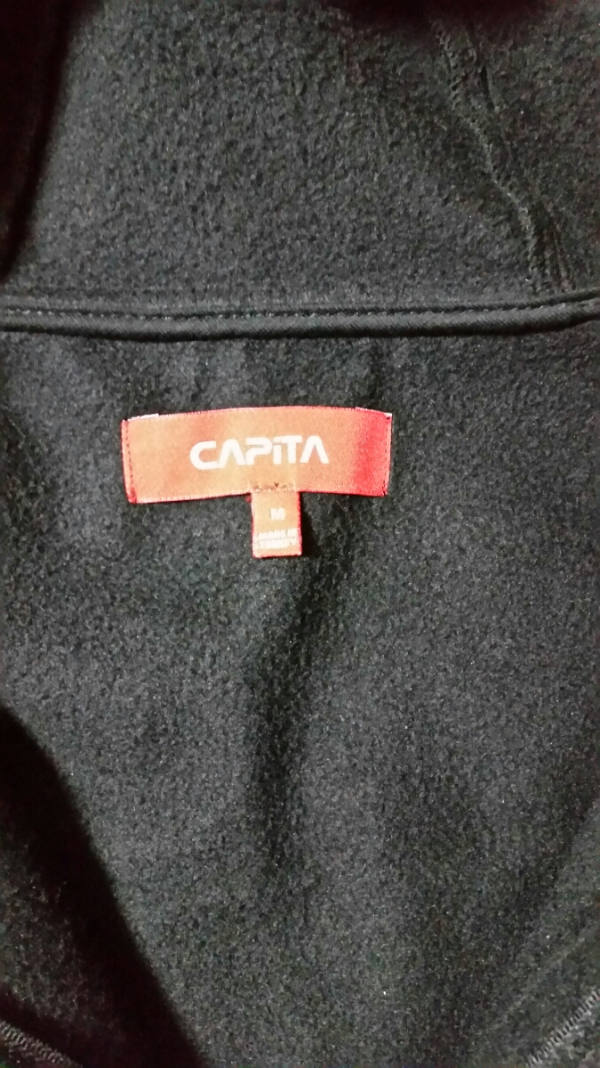 美品　CAPITA(キャピタ) 長袖 パーカー メンズ MOD PULLOVER SOFT SHELL スノーボード プルオーバーパーカー フーディ 撥水 Mサイズ BLACK_3