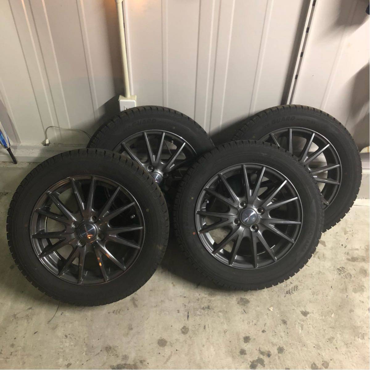 [美品][ほぼ未使用]アルミホイール付きスタッドレス 4本セット ヨコハマ 165/65R15 4.5J OFF+45 weds VELVASPORT アイスガード ソリオ