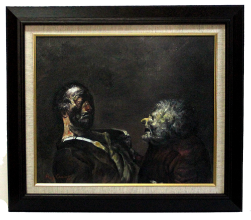 ■　鴨居玲　■　”おっかさん”　■　8号・肉筆油彩