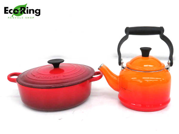 ●1円 ルクルーゼ ココットロンド 鍋 ケトル 計2点セット HE918