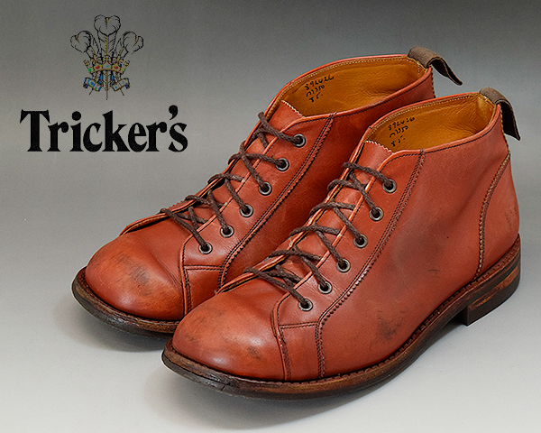 美品】Trickers 帰る モンキーブーツ マロン 7.5