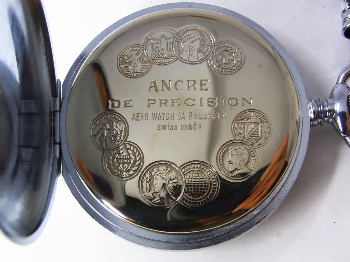 AERO NEUCHATEL ancre de precision アエロ 懐中時計 17石 手巻き スイス製