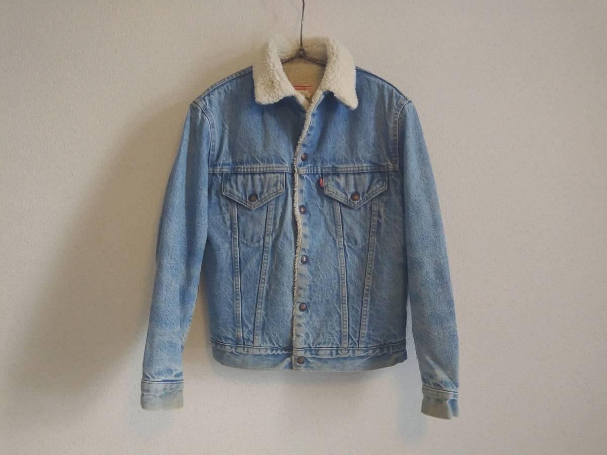 ★ 1980sオールド Levi's リーバイス 70605-0213 ボアデニムランチジャケット レッドタブ 36 USA製 4th Gジャン 古着 ★