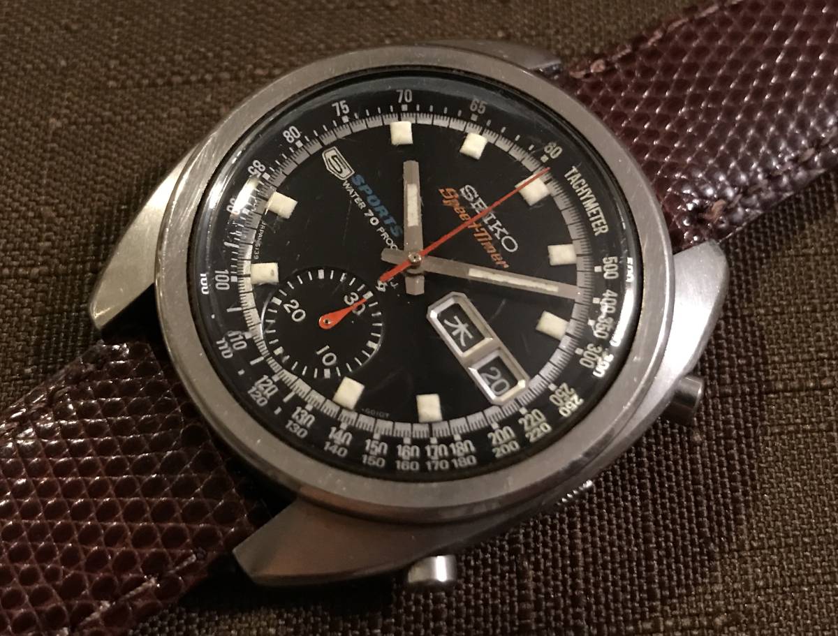 Seiko セイコー スピードタイマー Speedtimer 5スポーツ 自動巻 クロノグラフ 6139 / 手巻き 6138 角目 茶馬 UFO 6105 6306 ビンテージ