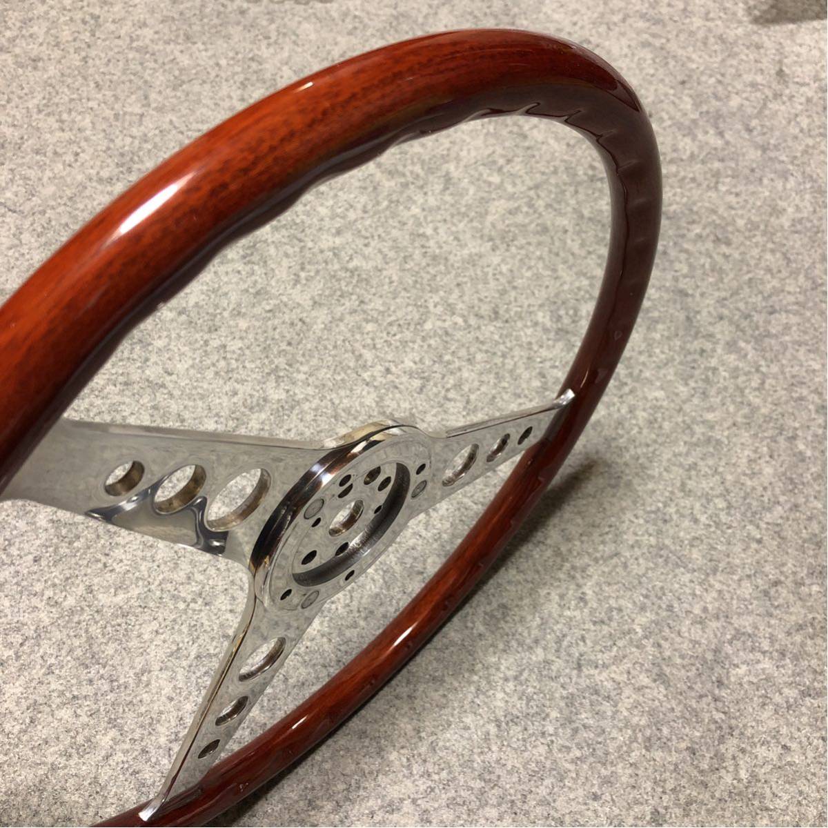 ウッドステアリング レスレストン グランプリ 390mm カラー付き 当時