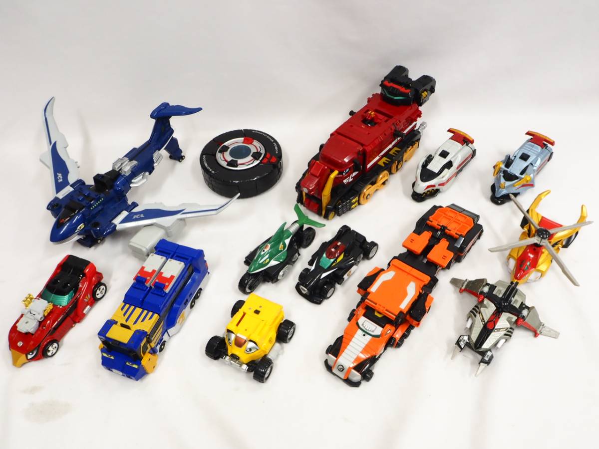 068K552L♪炎神戦隊エンジンオー エンジンオーG12 (DXエンジンオー ガンバルオー セイクウオー キョウレツオー ゴローダーGT) パーツ欠品有