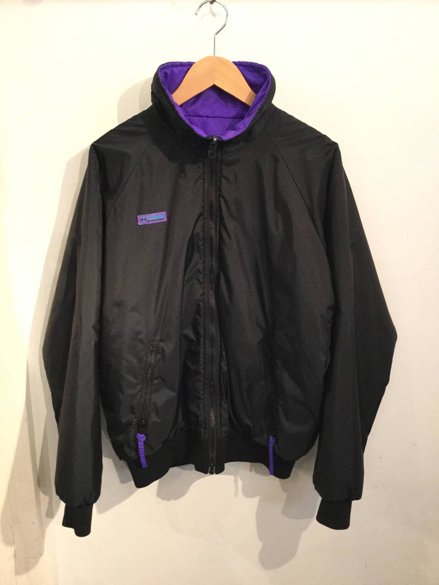 お買い得，定番人気 Columbia コロンビア リバーシブル 中綿ナイロンジャケット ブルゾン メンズM 黒&times;紫 良品綺麗(Mサイズ)｜売買されたオークション情報、yahooの商品情報をアーカイブ公開 - オークファン 男性用