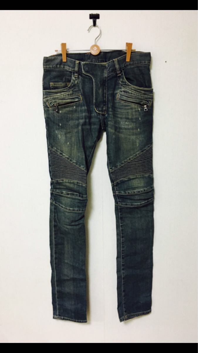 BALMAIN バルマン バイカー デニム 27 gdragon 登坂 Diorhomme 
