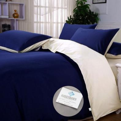 ☆送料無料☆ Kisstaker 寝具カバーセット ダブル ４点セット 掛け布団カバー・ベッドシーツ・2枚枕カバー (ブルー) [並行輸入品]_1