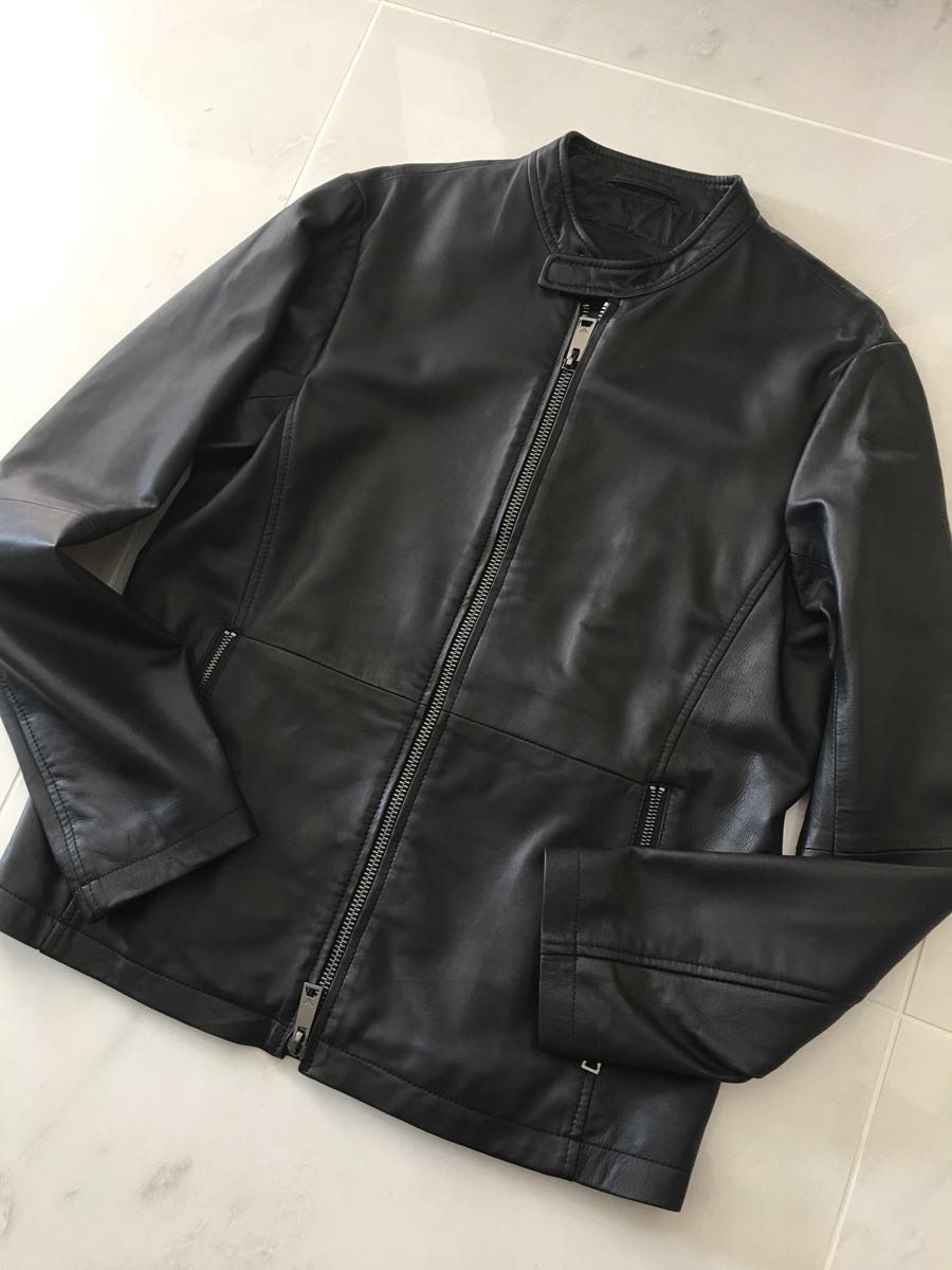 新品ARMANI JEANS（アルマーニ） レザージップアップジャケット 